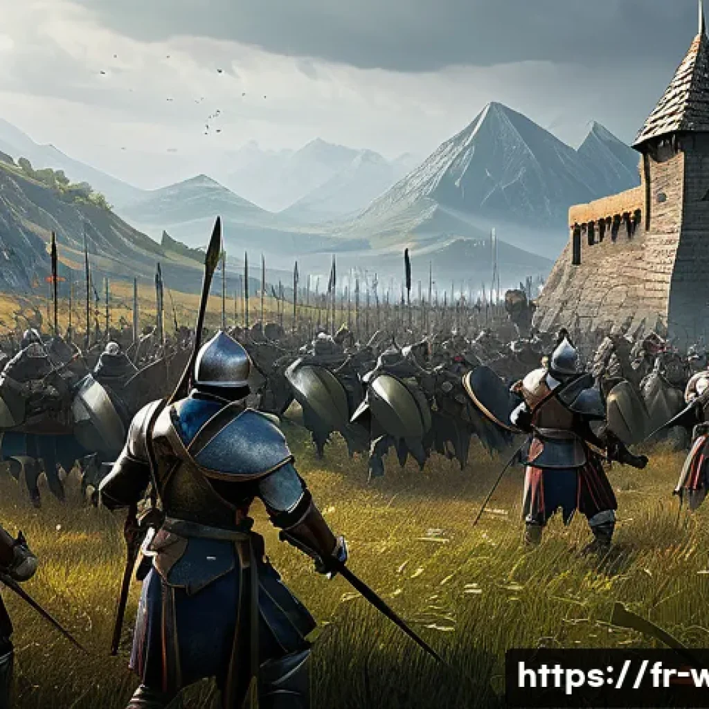 워크래프트3 업데이트 이후 전략 변화 - A dynamic battlefield scene showcasing a diverse army formation with melee units in the front lines ...