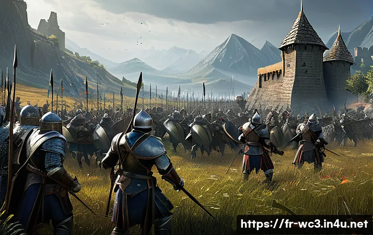 워크래프트3 업데이트 이후 전략 변화 - A dynamic battlefield scene showcasing a diverse army formation with melee units in the front lines ...