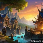 Home 22 워크래프트3 경기 규칙 완벽 가이드 - A dynamic Warcraft 3 battlefield scene showcasing four distinct races: Humans, Orcs, Undead, and Nig...