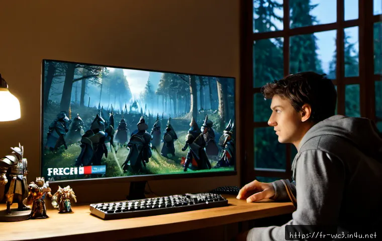 Home 30 워크래프트3 중립 영웅 활용법 - Photorealistic French gaming enthusiast at a clean home office in Lyon, studying a fantasy real-time...
